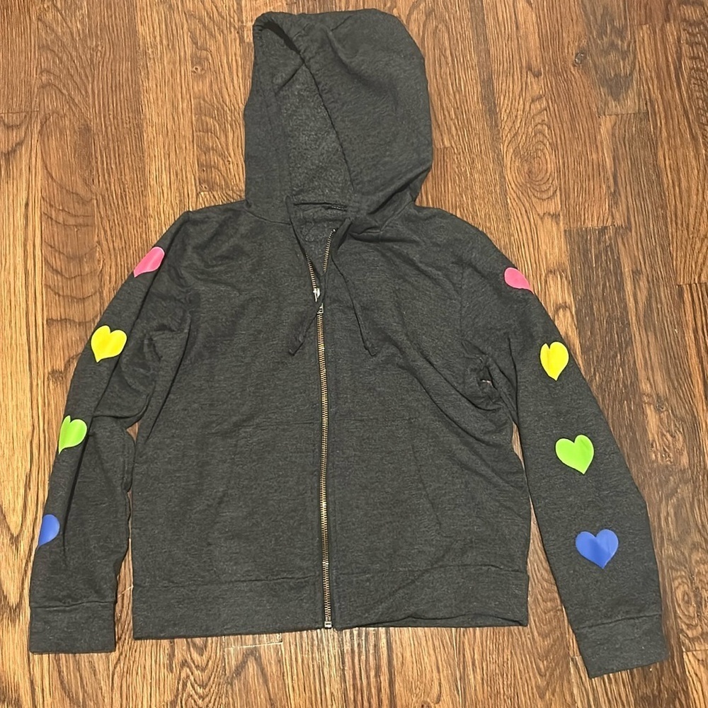 Revelation, Girls, Grey Heart Zip Up, Size L